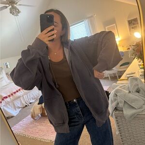 Navy brandy melville zip up hoodie